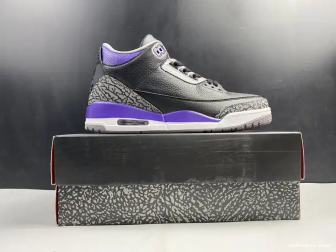 Rep Jordan Air Retro 3 050 CT8532 Black Court Purple 0610
